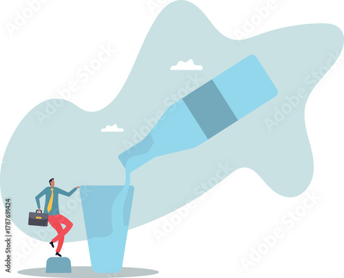 Pure mineral water for drinking. Drink advertisement.