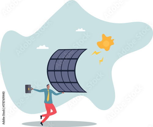 Lightweight and flexible solar panel. Green energy.