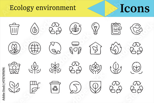 Environment and nature conservation icons