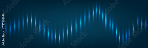 Sound wave line background, abstractblue equalizer with light effect, voice audio assistant, energy pulse beat. Vector soundwave illustration.brown background