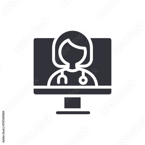 Online Doctor Consultation Icon Vector Illustration Design