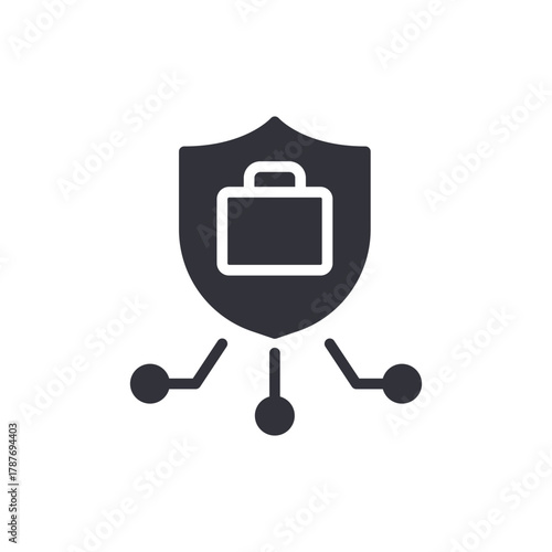 Data Shield Protection With Connections Vector Design