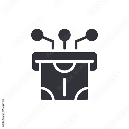 Automated Cash Machine With Antenna Digital Currency Icon