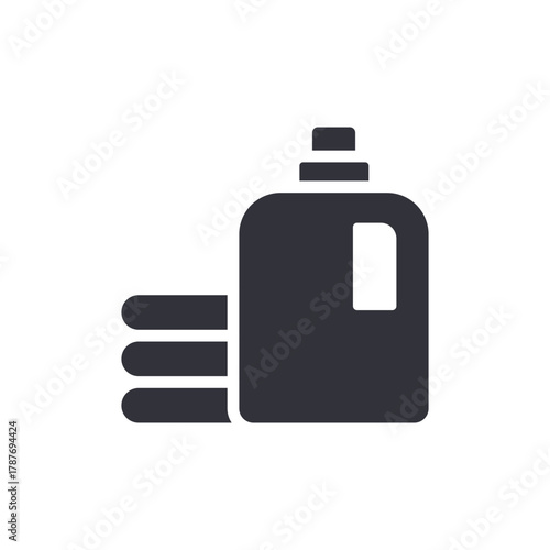 Laundry Detergent Bottle And Stacked Clothes Icon