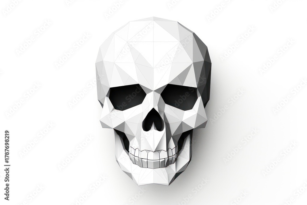 Obraz premium Skull symbol white art.