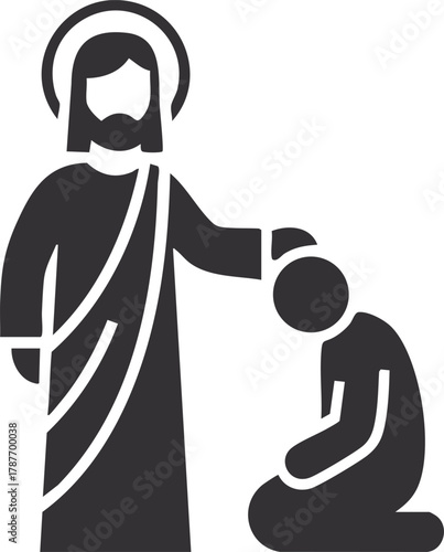 Jesus healing a person, Illustration of spiritual healing design art for graphic resources