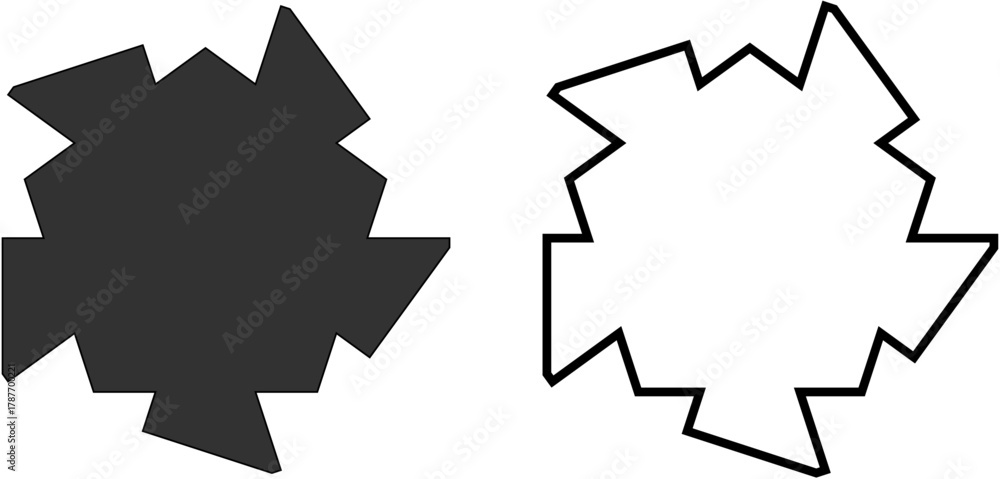 Fototapeta premium Geometric Abstract Starburst Shape Black and White Design Element