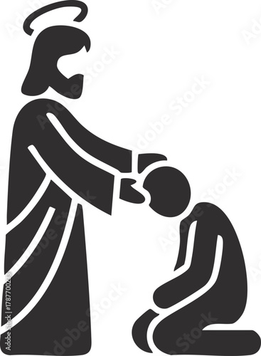 Jesus healing a person, Illustration of spiritual healing design art for graphic resources