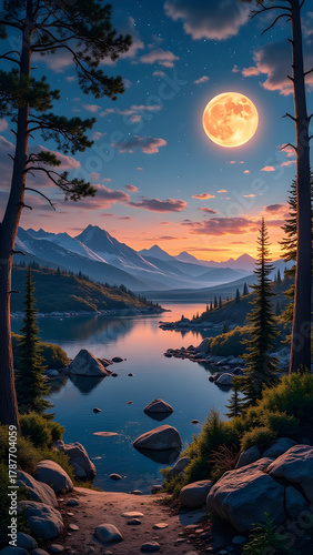 sunset over the lake