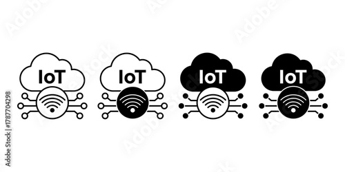 Internet of Things IoT Black Icon Bundle for Smart Connected Device Network Design