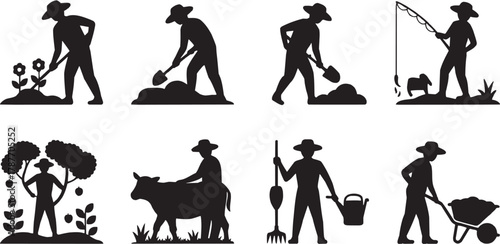 Construction teamwork and laborer icons set. Workers, building, teamwork, safety, project, development, repair, construction, industrial, site, progress, maintenance, engineer, structure, plan, design