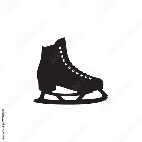 Ice Skating Boot Silhouette Vector Design