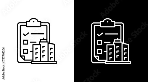 Facility Maintenance White Icon Set Design