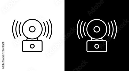 Fire Alarm White Icon Set Design