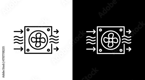 Hvac System White Icon Set Design