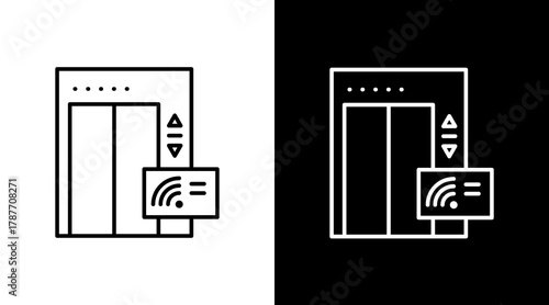 Access Control White Icon Set Design