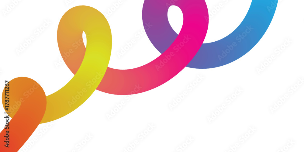 Fototapeta premium Gradient 3d ribbon with vibrant colors against a clean white backdrop. Art.