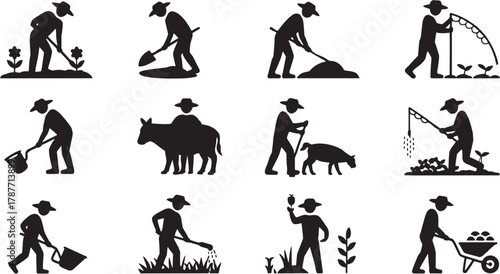 Animal care icons set. Dog, vet, pet, care, training, protection, health, love, safety, wildlife, veterinarian, animal, domestic, service, family, shelter, friend, paw, loyalty, wellbeing