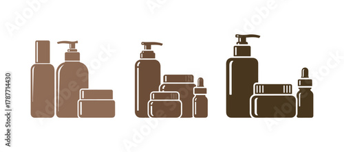 Skin care bottle set illustration. Beauty vector