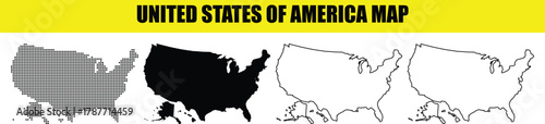 Hand made United States map collection vector illustration in different styles perfect for infographic and design projects By Adobe Illustrator
