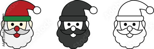 Christmas vector illustration of a Santa head