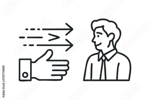 Man receiving ideas and inspiration from a helping hand