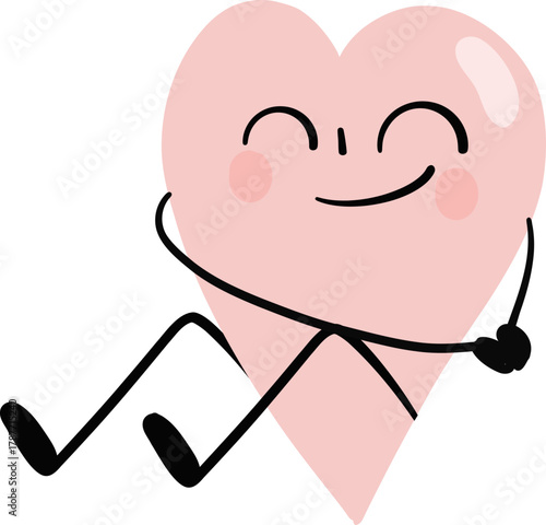 illustration of heart cute cartoon abdominal workout