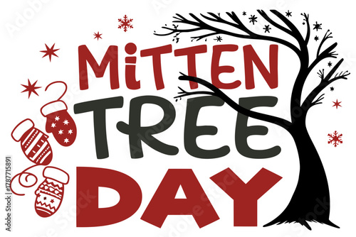 MITTEN TREE DAY vector illustration 