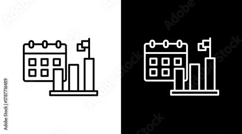 Project Planning   White Icon Set Design