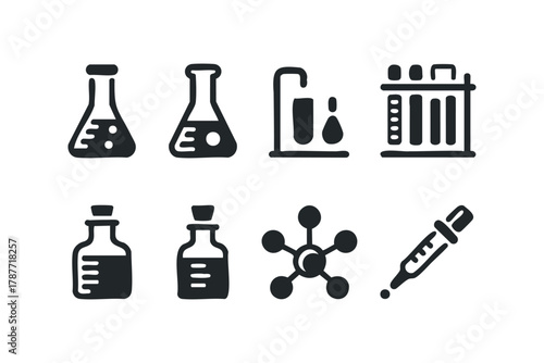 Set of laboratory equipment icons