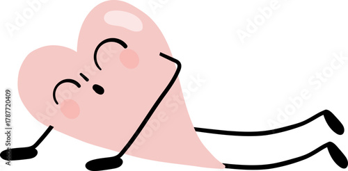 illustration of heart character  push up