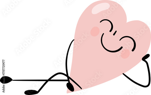 illustration of heart character  relax