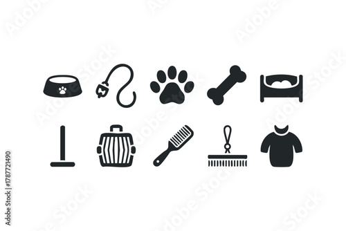 Collection of Pet Care Object Icons