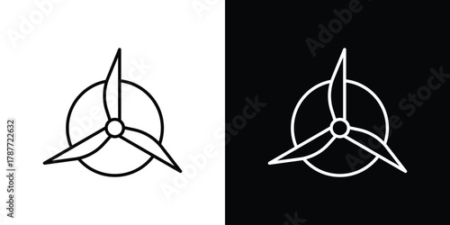 Airscrew icon - stroke design. pixel perfect editable line icons