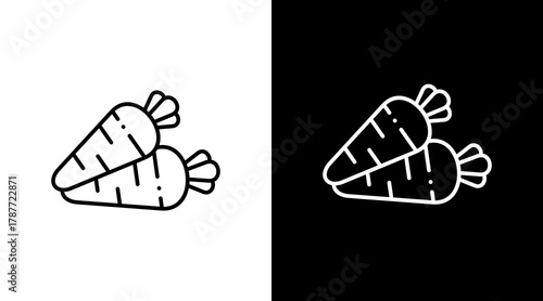Carrot   White Icon Set Design