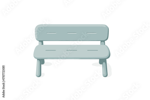 Modern minimalist light blue plastic outdoor bench design