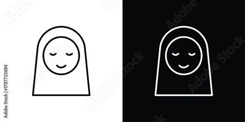 Arab woman icon - stroke design. pixel perfect editable line icons