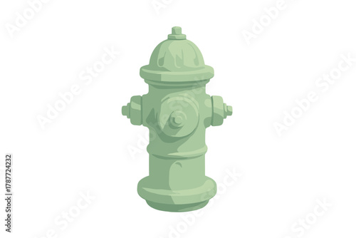 Single mint green fire hydrant isolated on white background