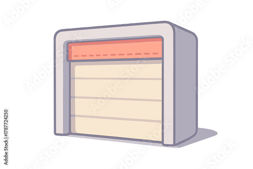 Modern automatic sectional garage door exterior view