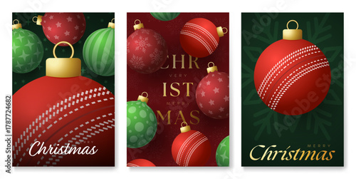 Konstfotografi cricket Christmas and New Year banners set