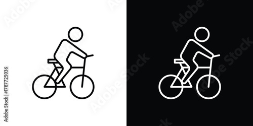 Bicycle rider icon - stroke design. pixel perfect editable line icons