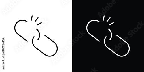 Broken link icon - stroke design. pixel perfect editable line icons
