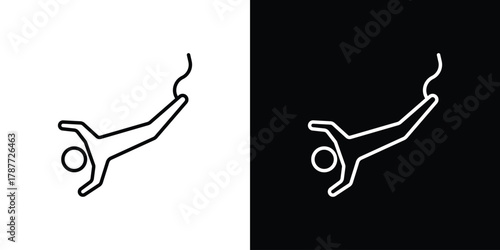 Bungee jumping icon - stroke design. pixel perfect editable line icons