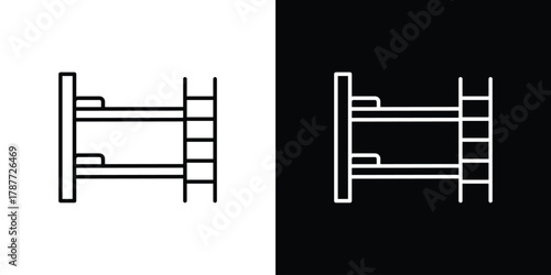 Bunk bed icon - stroke design. pixel perfect editable line icons