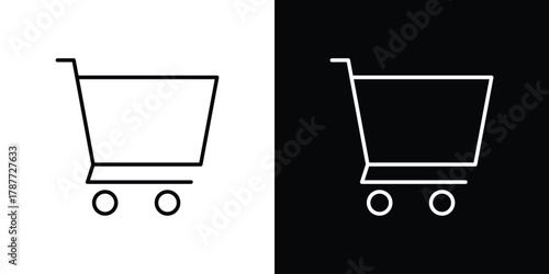 Cart icon - stroke design. pixel perfect editable line icons