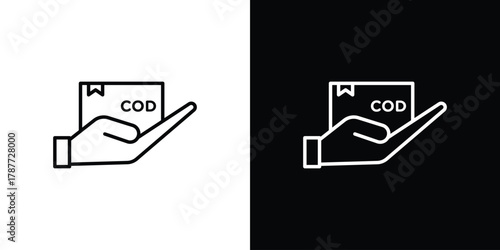 Cash on delivery icon - stroke design. pixel perfect editable line icons