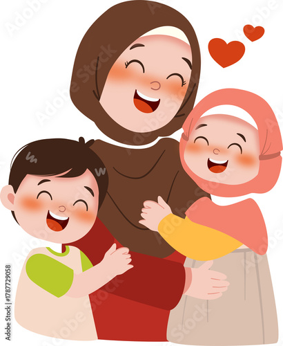 Muslim mother her kids