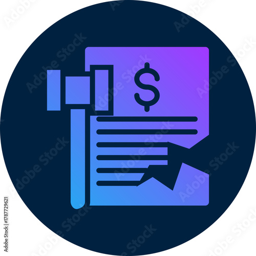 Bankruptcy law  icon for bankruptcy , website, application, printing, document, poster design, etc