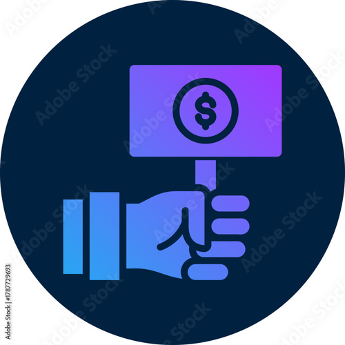 Bid  icon for bankruptcy , website, application, printing, document, poster design, etc