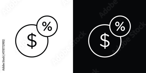 Commission icon - stroke design. pixel perfect editable line icons